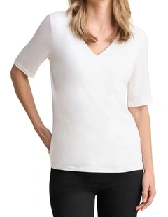 V-Neck Tee - White