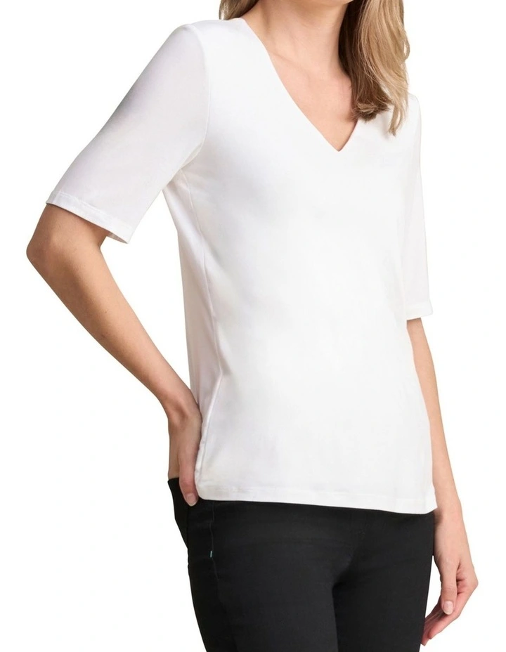 V-Neck Tee - White image 4