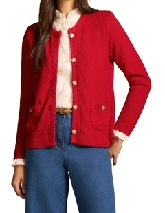 Milano Knit Jacket - Rouge