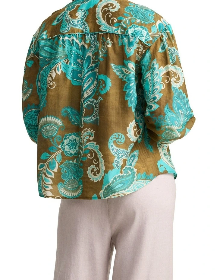 Cotton Silk Blouse - Statement Paisley image 2