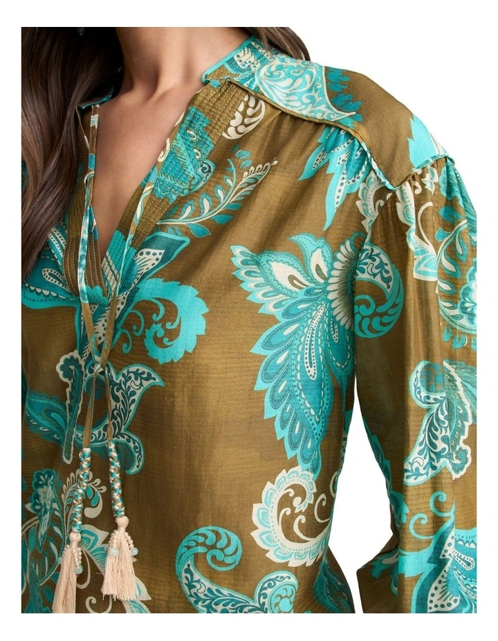 Cotton Silk Blouse - Statement Paisley image 4