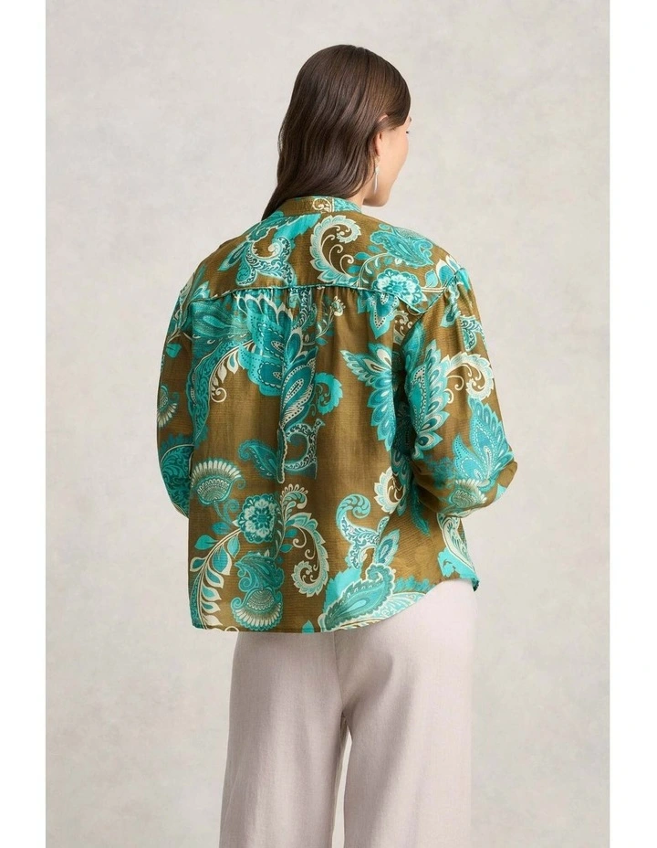 Cotton Silk Blouse - Statement Paisley image 5