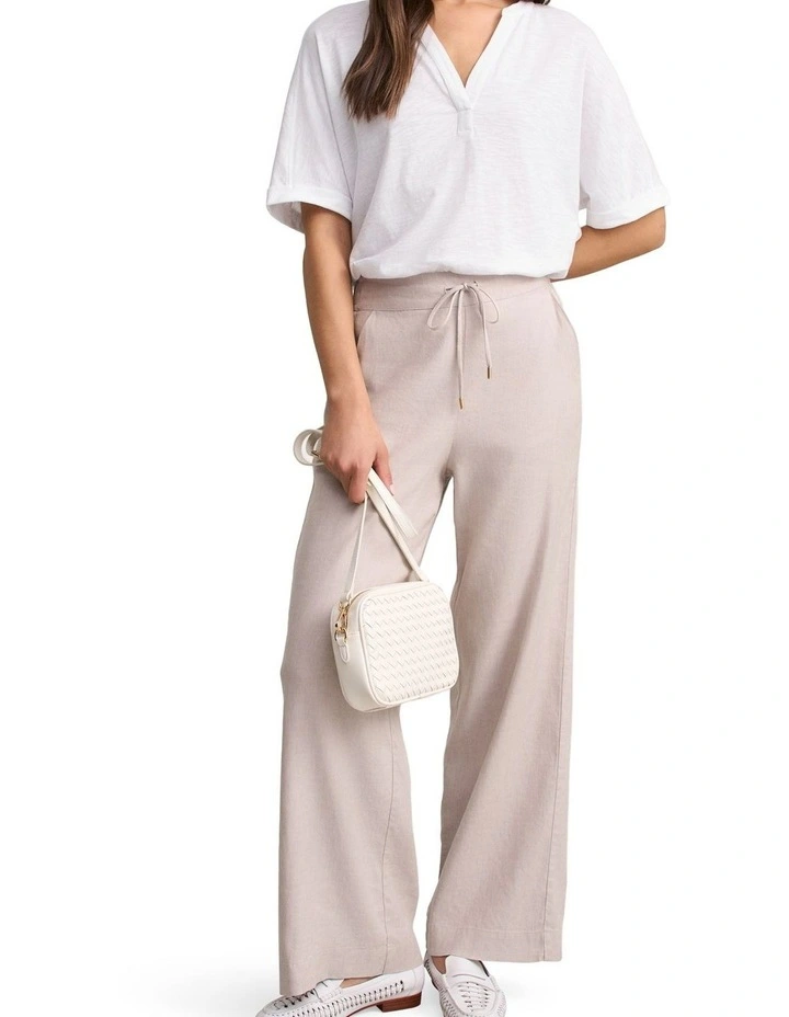 Notch Neck Half Sleeve T-Shirt - White image 3