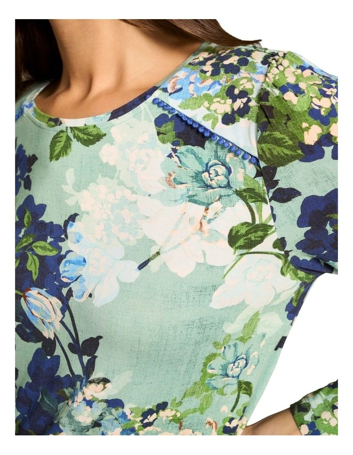 Lace Insert Long Sleeve T-Shirt - Midnight Blossom image 3