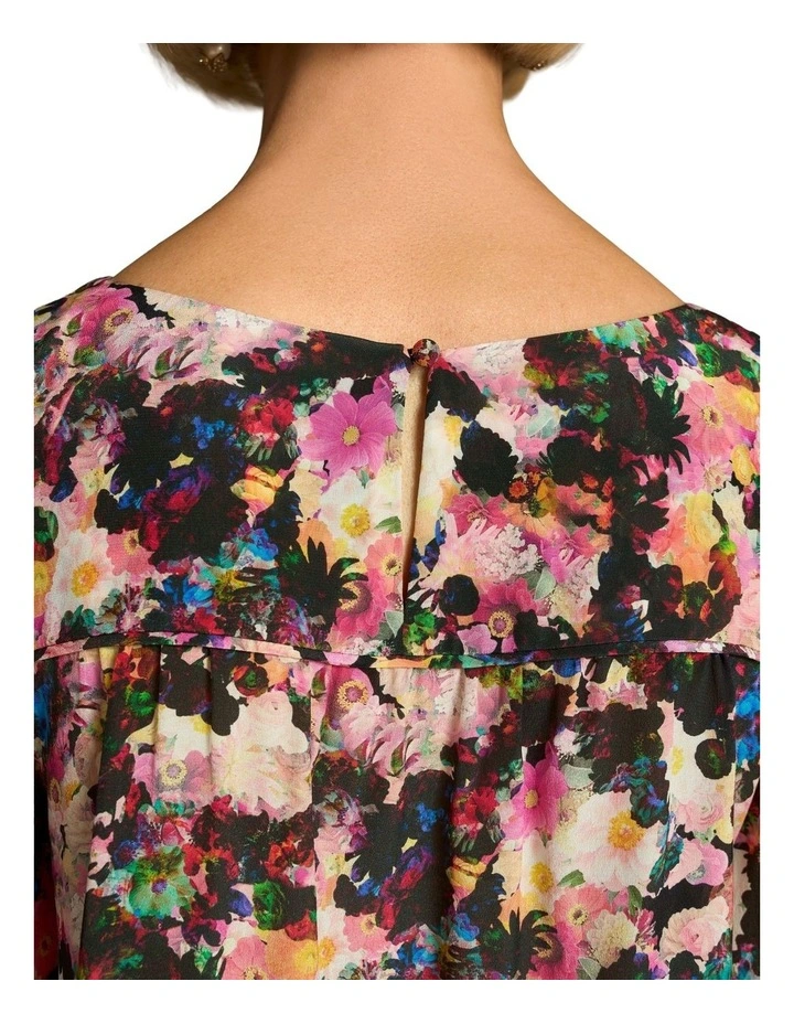 Printed Silk Blouse - Floral Collage Print image 4
