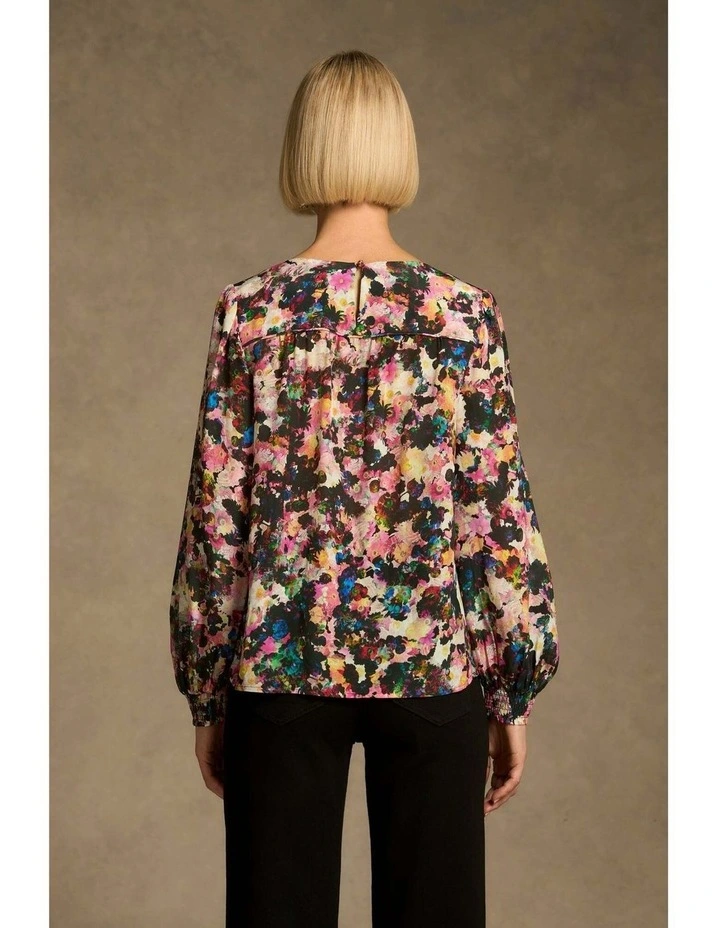 Printed Silk Blouse - Floral Collage Print image 6