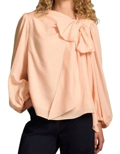 Bow Detail Blouse - Blush