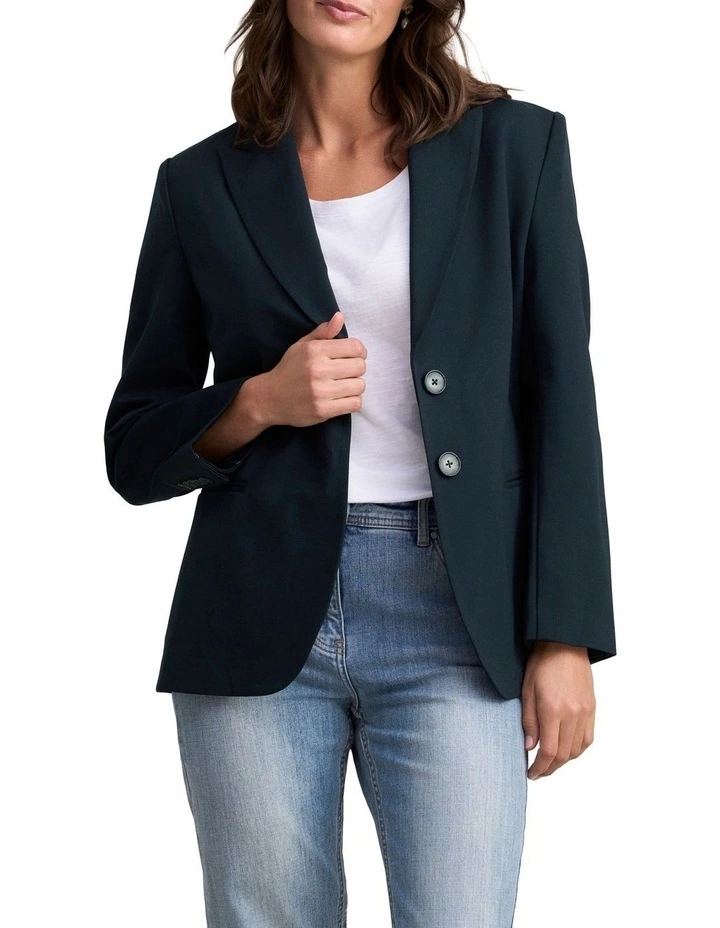 Single Breasted Ponte Blazer - Ink image 1