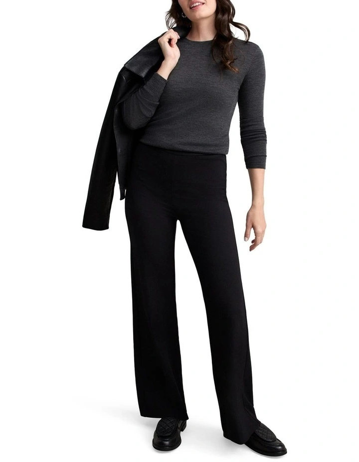Merino Wool Rib Tee - Charcoal Marle image 3