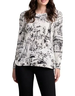 Long Sleeve Organic T-Shirt - Paris Print