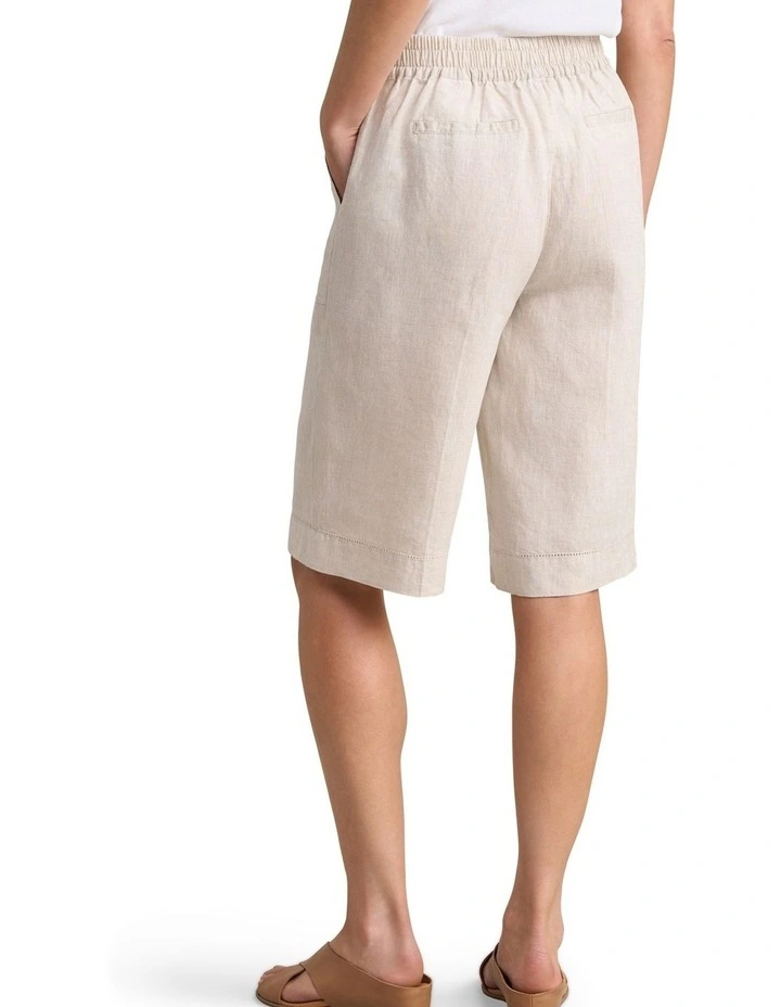Waist Tab Linen Short - Natural Cross Dye image 2
