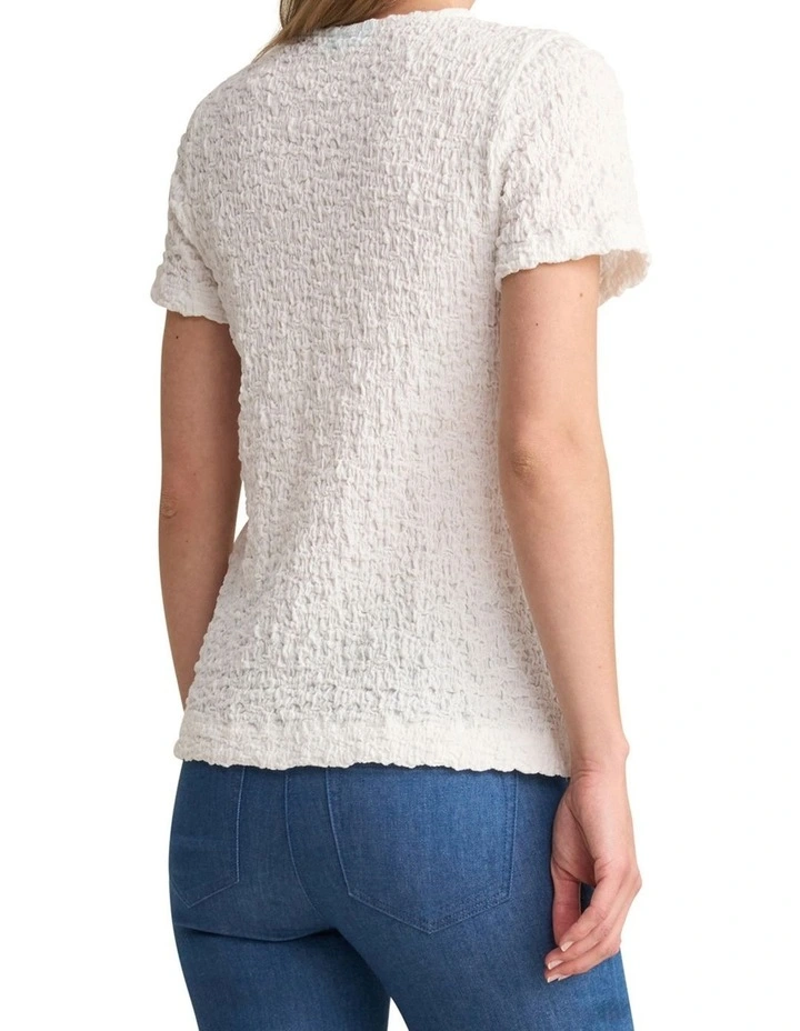 Crinkle Cotton T-Shirt - White image 2