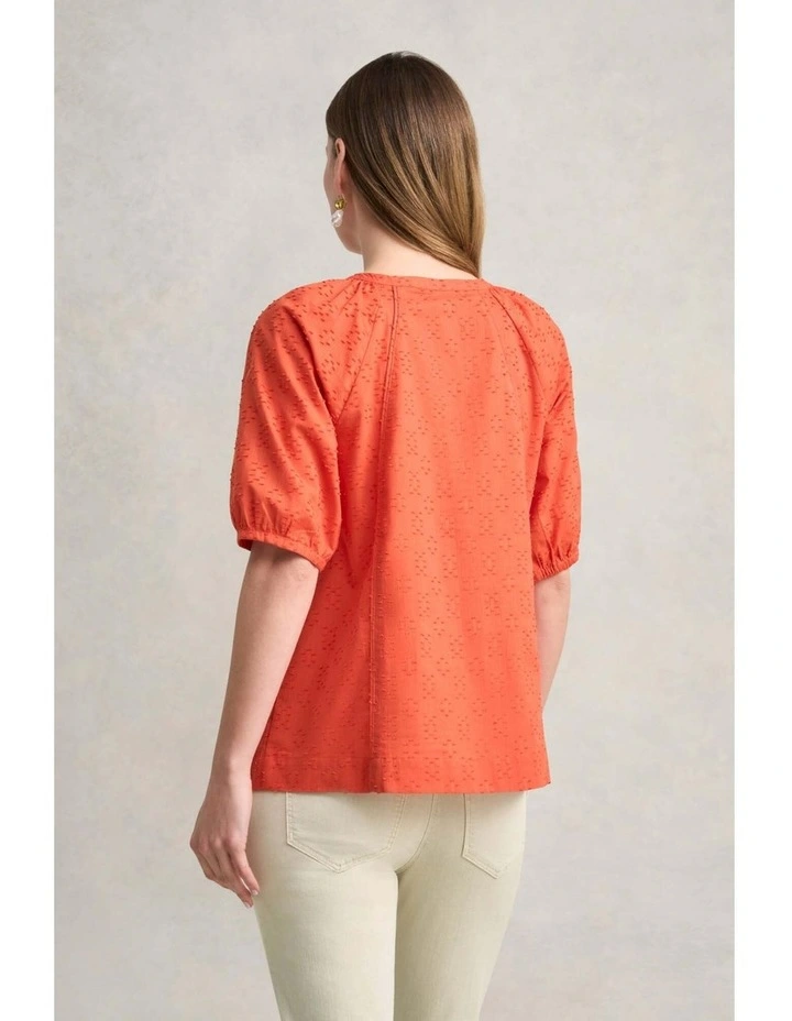 Clipped Jacquard Blouse - Burnt Orange image 5