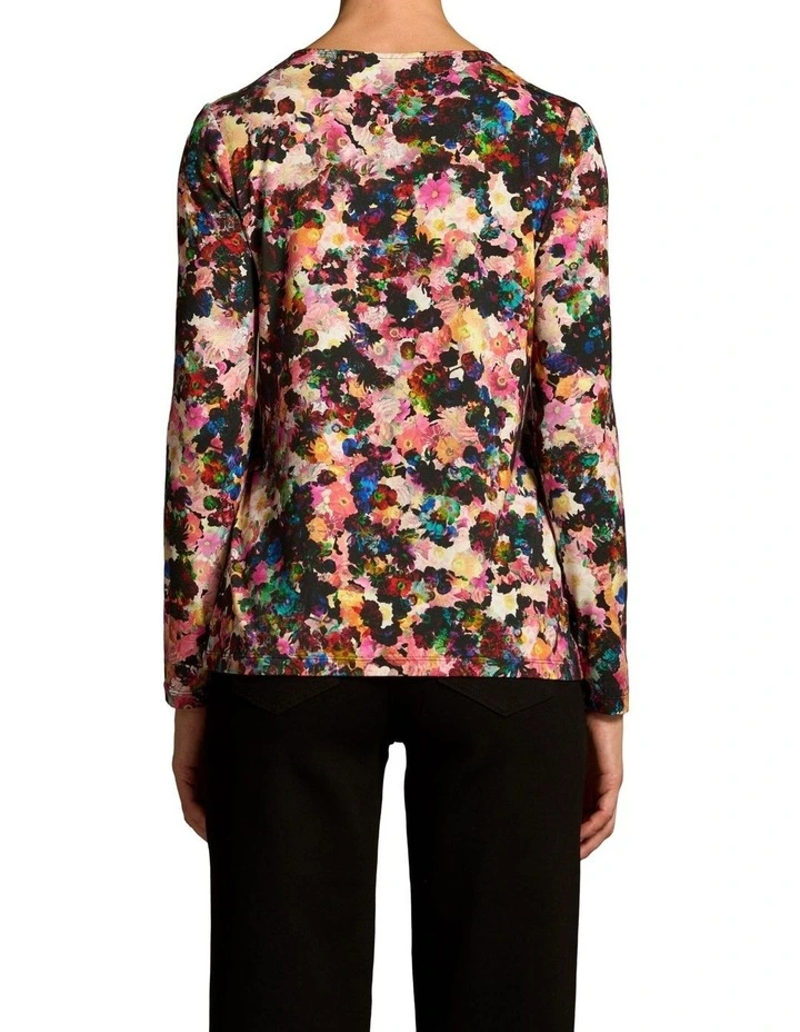 Double Layer Long Sleeve T-Shirt - Floral Collage Print image 2