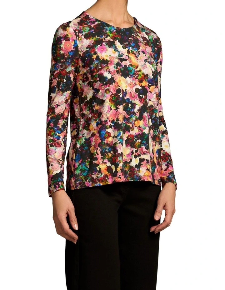 Double Layer Long Sleeve T-Shirt - Floral Collage Print image 3