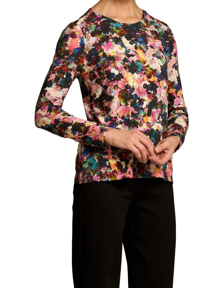 Double Layer Long Sleeve T-Shirt - Floral Collage Print image 6