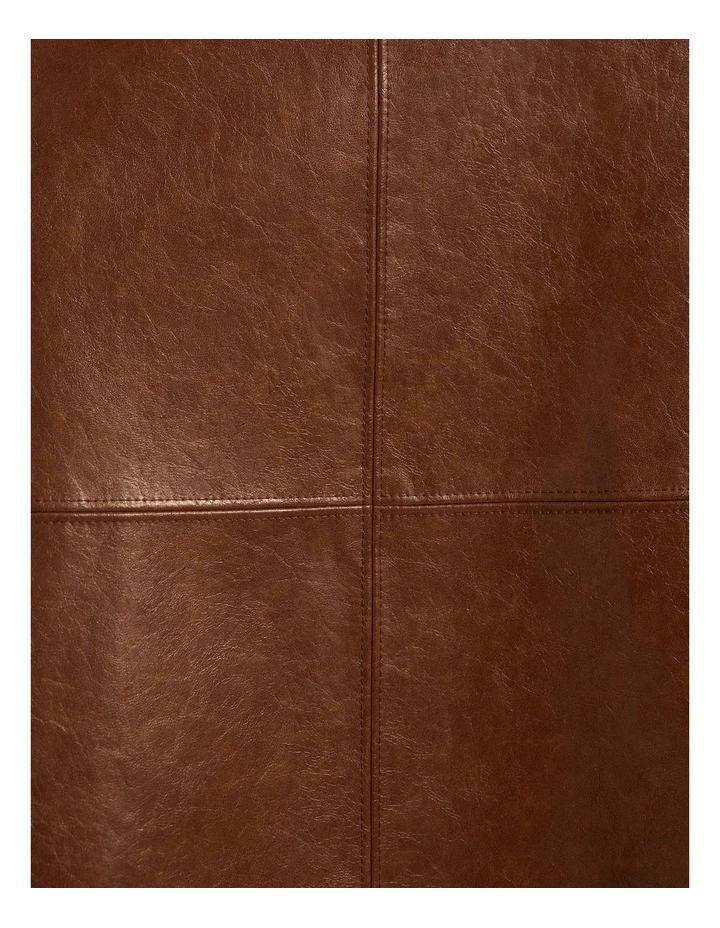 Faux Leather Pencil Skirt - Chestnut image 4