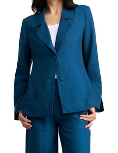 French Linen Jacket - Navy Delave