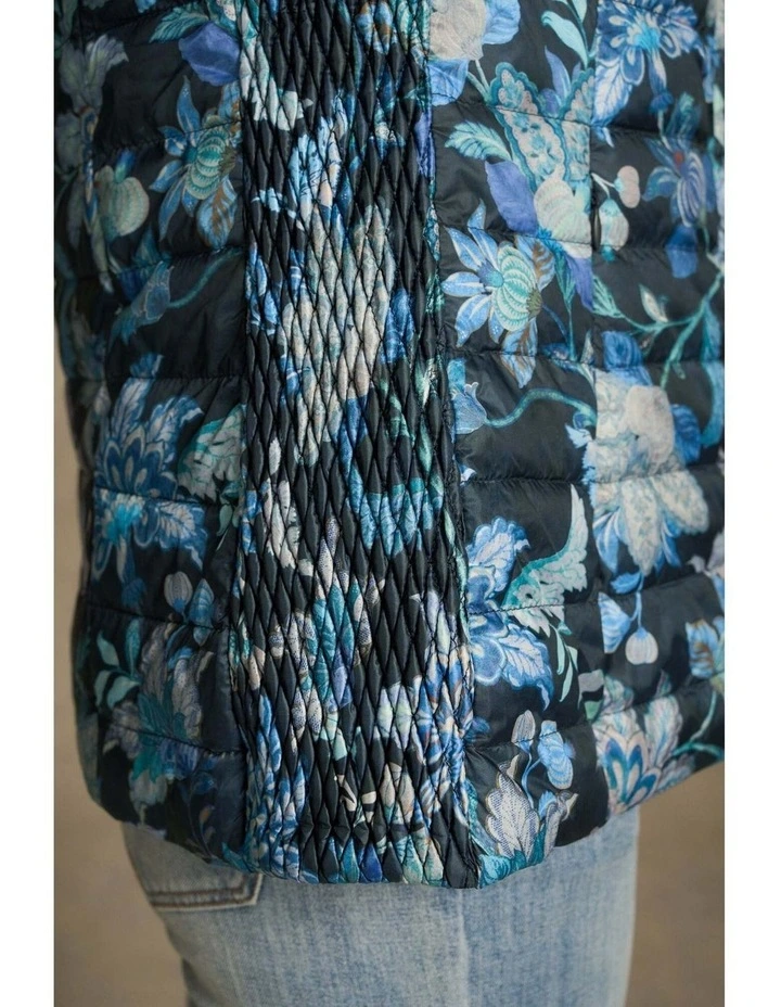 Quilted Reversible Puffer Vest in Floral Chintz Print image 6