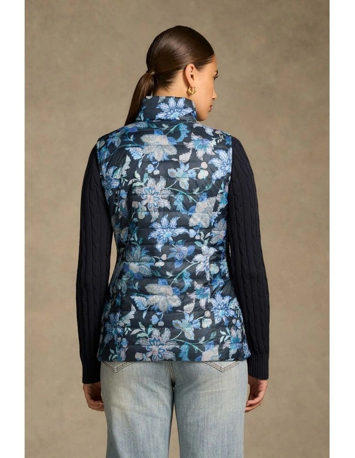 Quilted Reversible Puffer Vest in Floral Chintz Print image 7