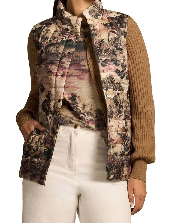 Reversible Puffer Vest - Brolga Print image 1