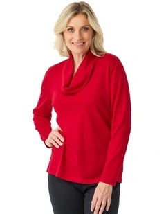 Hedrena Cowl Neck Long Sleeve Top