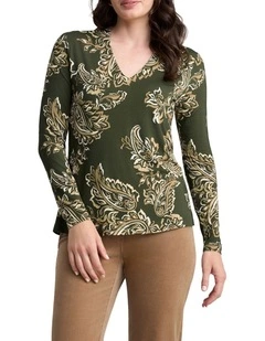 Printed Swing Top in Paisley Print