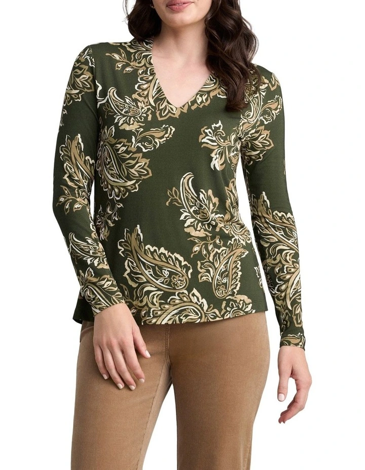 Printed Swing Top in Paisley Print image 1