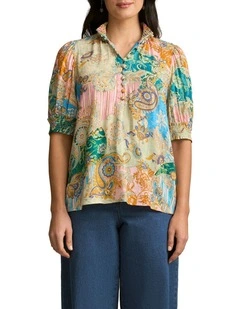 Printed Rayon Blouse - Paisley Medley