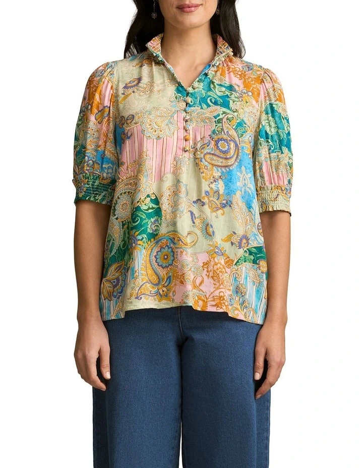 Printed Rayon Blouse - Paisley Medley image 1