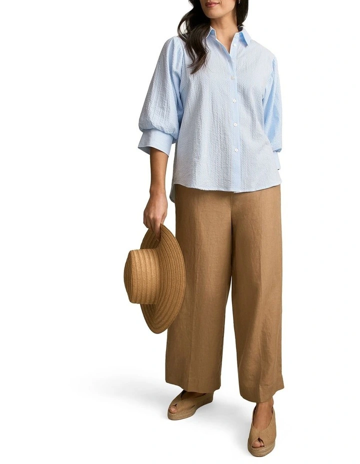 Seersucker Shirt in Blue Stripe image 4