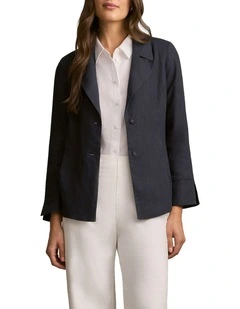 French Linen Jacket in Ink