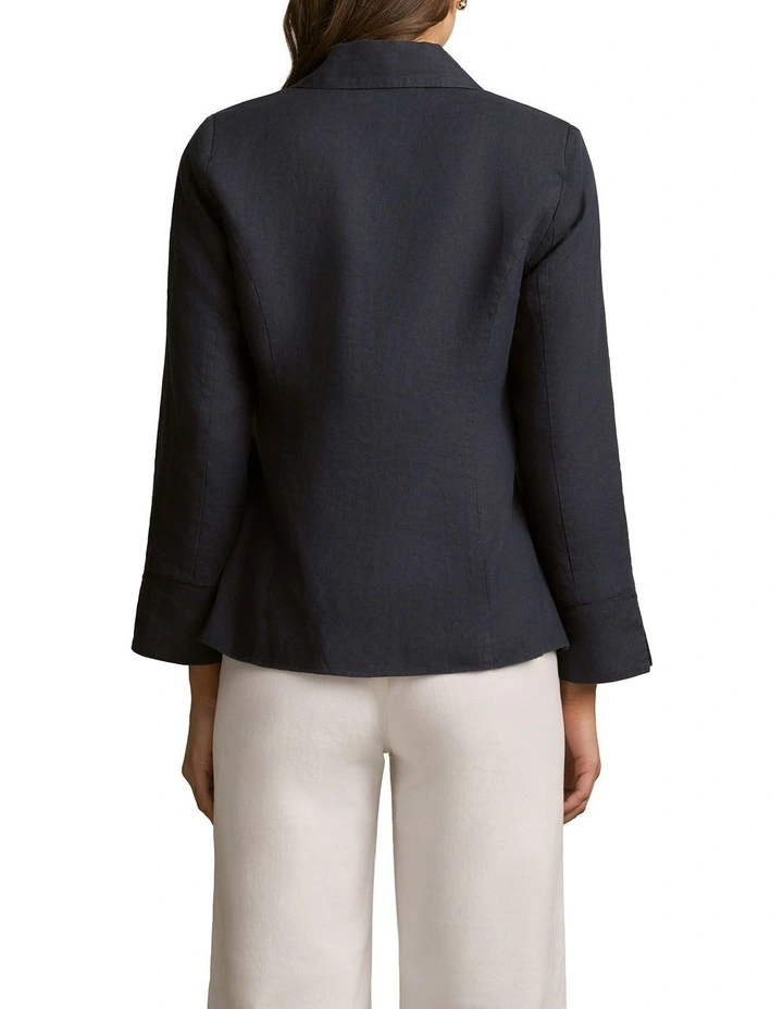 French Linen Jacket in Ink image 2