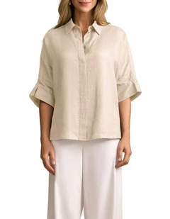 Relaxed Lightweight Shirt in Natural Cross Dye