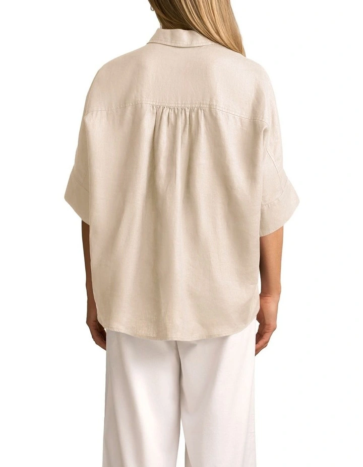 Relaxed Lightweight Shirt in Natural Cross Dye image 2