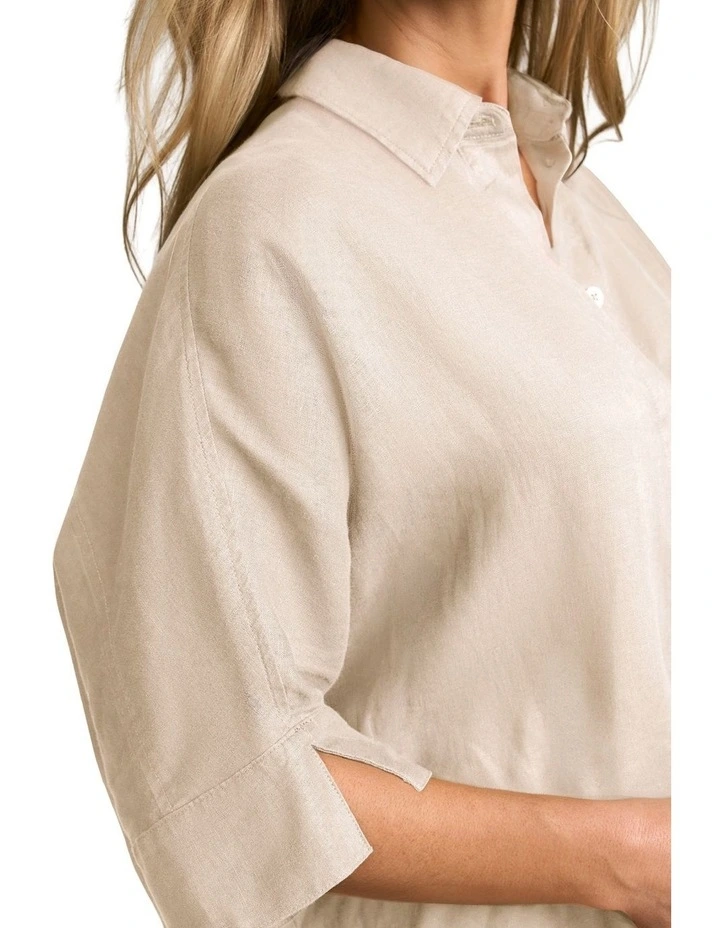 Relaxed Lightweight Shirt in Natural Cross Dye image 4