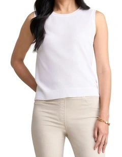Essential Knit Tank in White