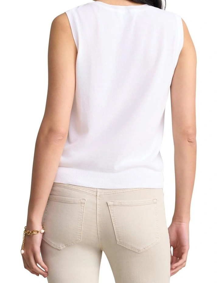 Essential Knit Tank in White image 2