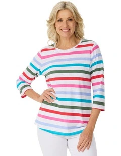 Kylie 3/4 Sleeve Print Tee