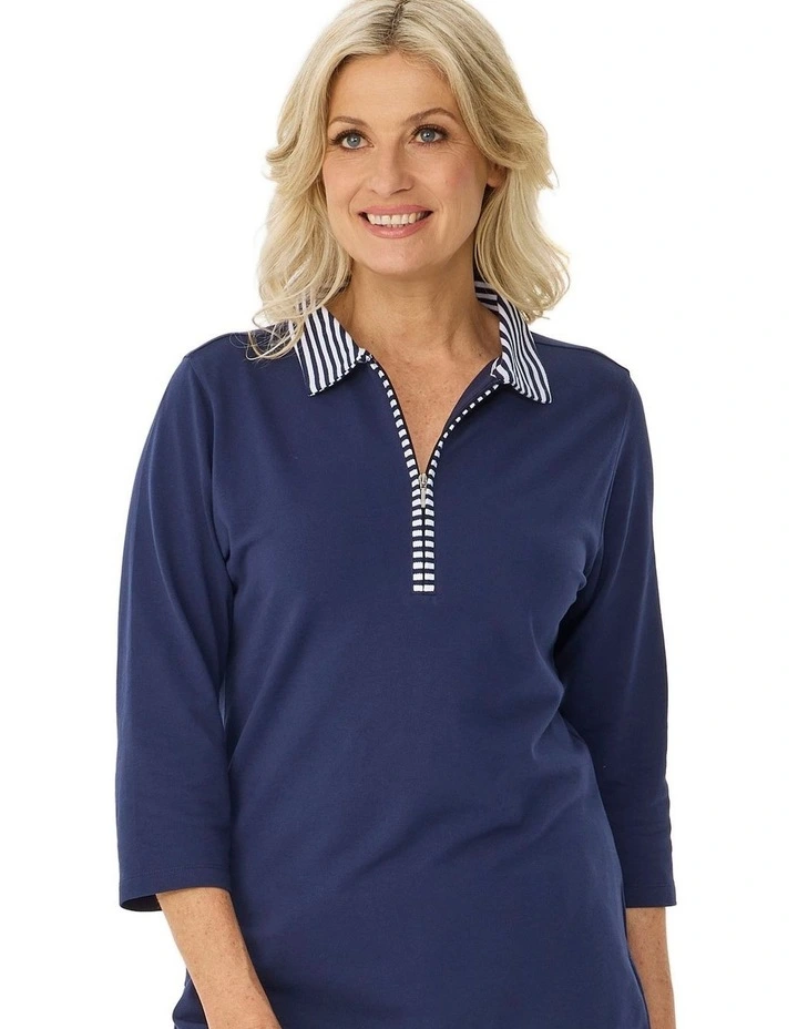 Kingsley 3/4 Sleeve Zip Neck Polo image 5