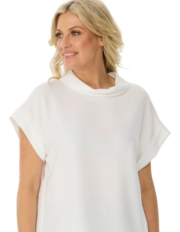 Mara Cap Sleeve Roll Neck Top image 5