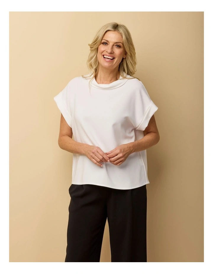 Mara Cap Sleeve Roll Neck Top image 7