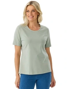 Everyday Ribbon Trim Short Sleeve Tee
