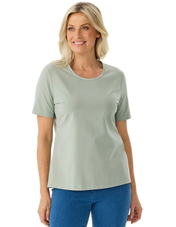 Everyday Ribbon Trim Short Sleeve Tee image 1
