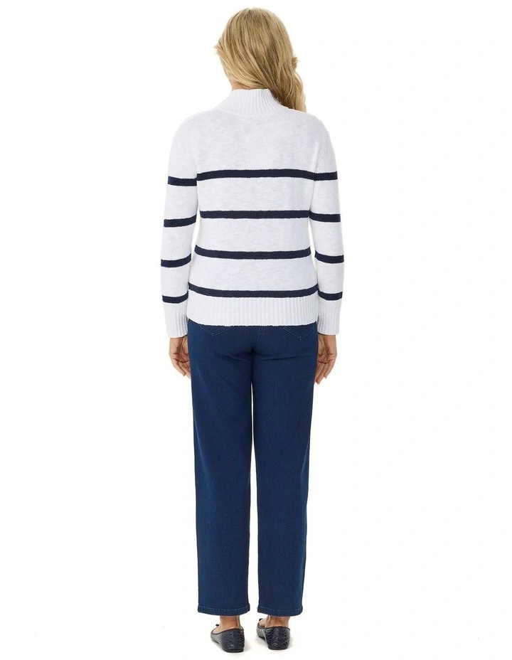 Heath 1/4 Zip L/s Stripe Polo image 2