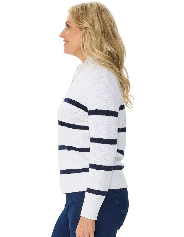 Heath 1/4 Zip L/s Stripe Polo image 3