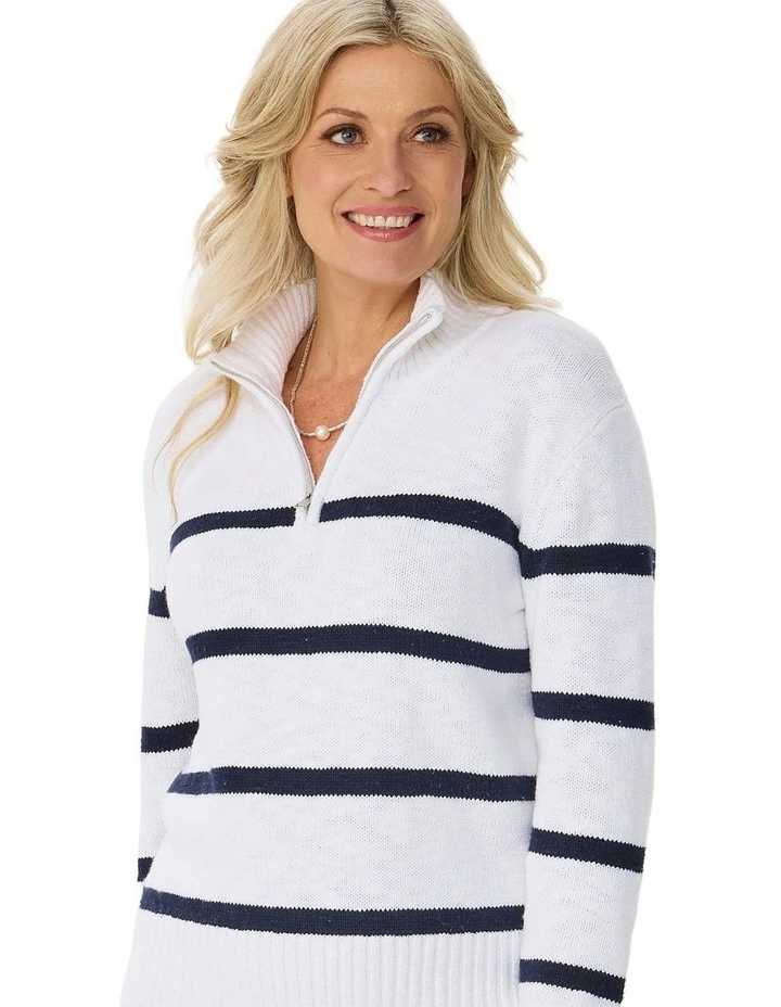 Heath 1/4 Zip L/s Stripe Polo image 5