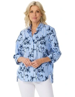 Mina 3/4 Sleeve Stripe Shirt