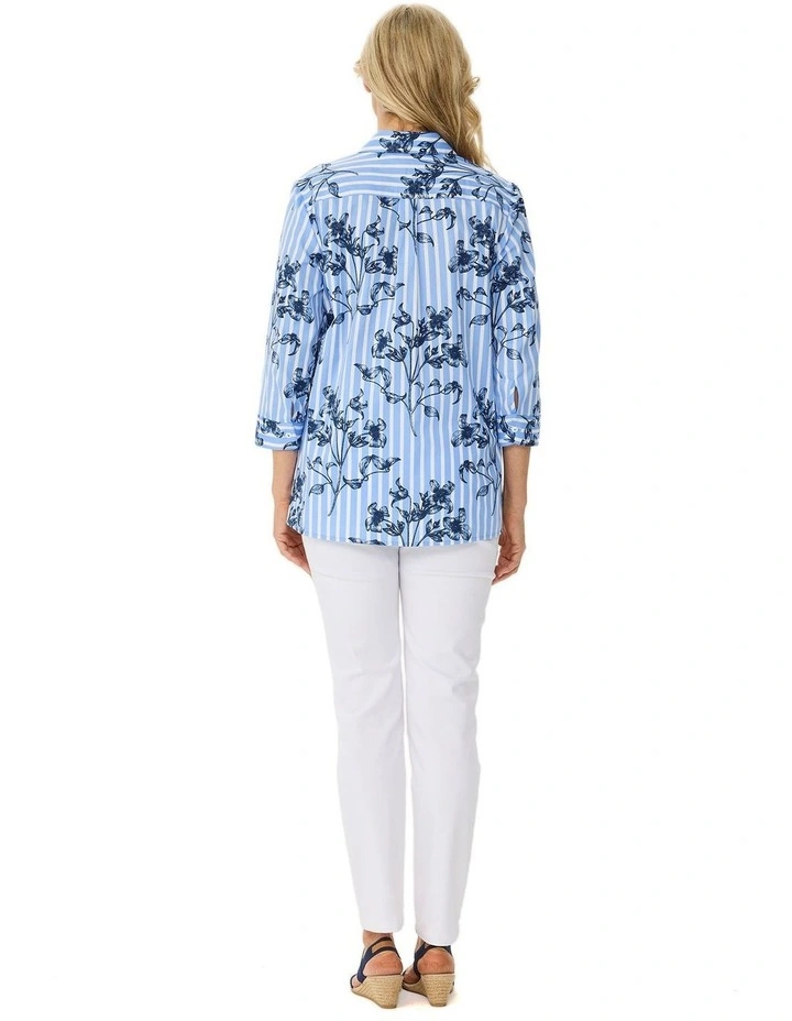 Mina 3/4 Sleeve Stripe Shirt image 2