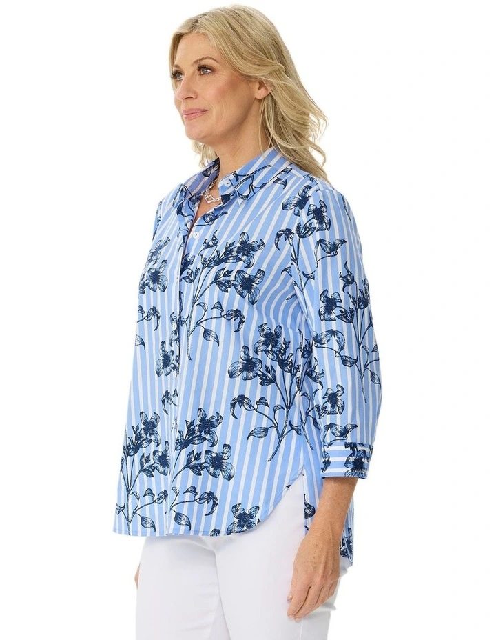 Mina 3/4 Sleeve Stripe Shirt image 3